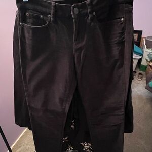 J. Crew Factory Women's Black Velvet Straight Leg Jeans